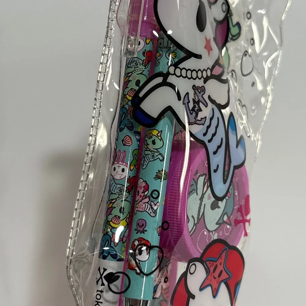 Tokidoki Stationery Set Pencil‎ Ruler Eraser Kids School Supplies New Mermaid